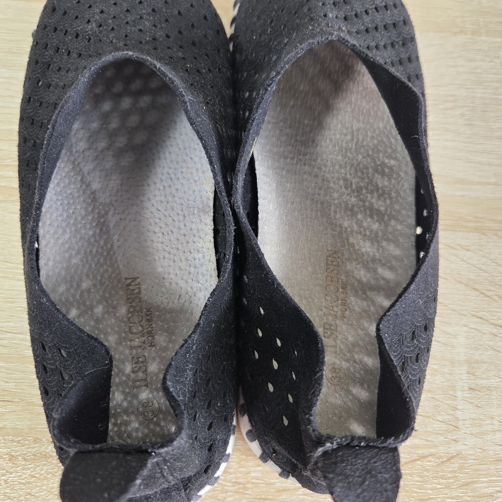 Ilse Jacobsen Tulip 139 Slip On Shoes Black Perforated Comfort Flats EU 38 US 7 - Picture 4 of 6